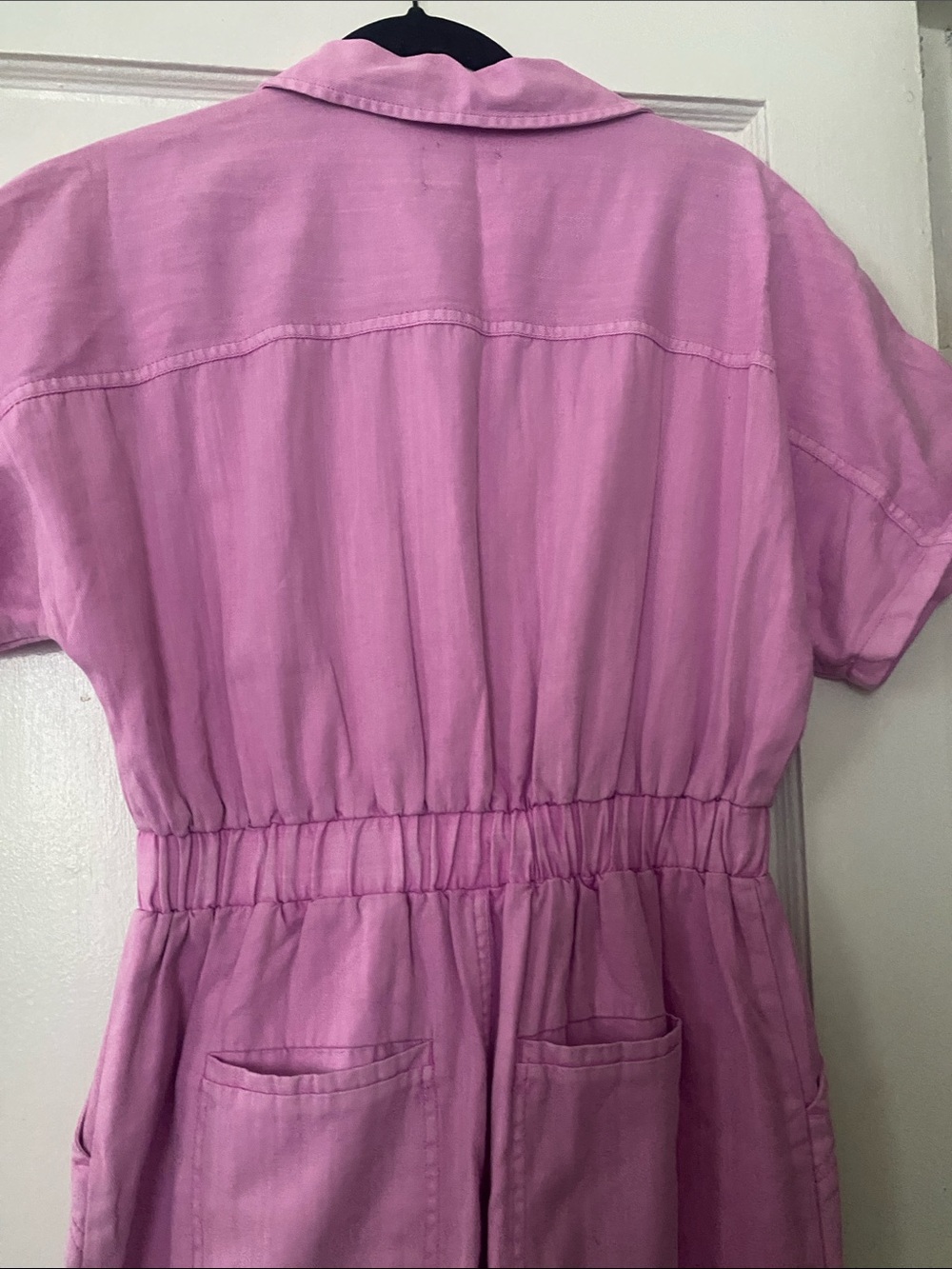 Universal Thread Pink Short-Sleeve Tie-Waist Utility Jumpsuit - Picture 9 of 10